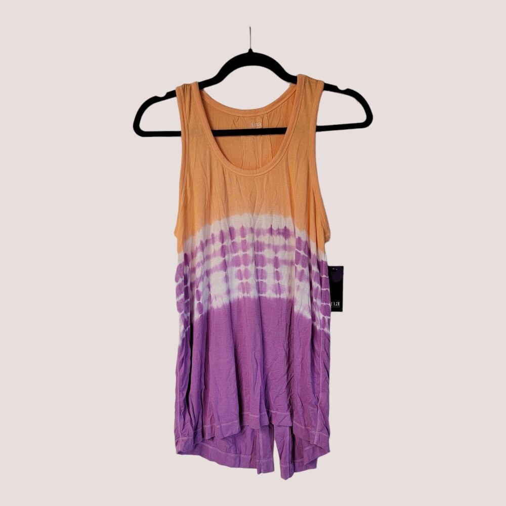 a.n.a. A New‎ Approach Medium Tie Dye Purple Crocus Tank Top